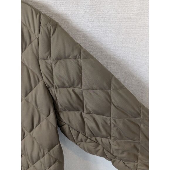 Eddie Bauer Quilted Goose Down Jacket Snap Button Brown Women's Size XL - Picture 7 of 16